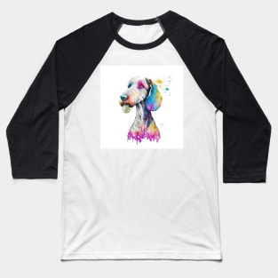 Bedlington Terrier Dog In Watercolor & Pen Baseball T-Shirt